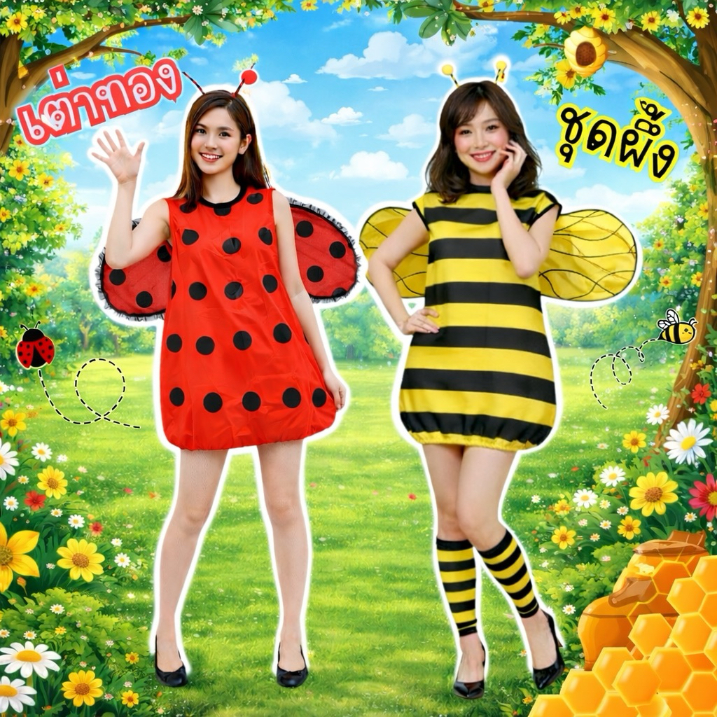 มีส่งแมส จาก กทม🔥ชุดผึ้ง ชุดเต่าทอง ผู้ใหญ่ ชุดสัตว์ แฟนซี ชุดการแสดง นิทาน Bee costume