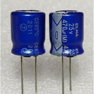 Elna RE3 470uf 25v Capacitor ตัวเก็บประจุ คาปาซิเตอร์