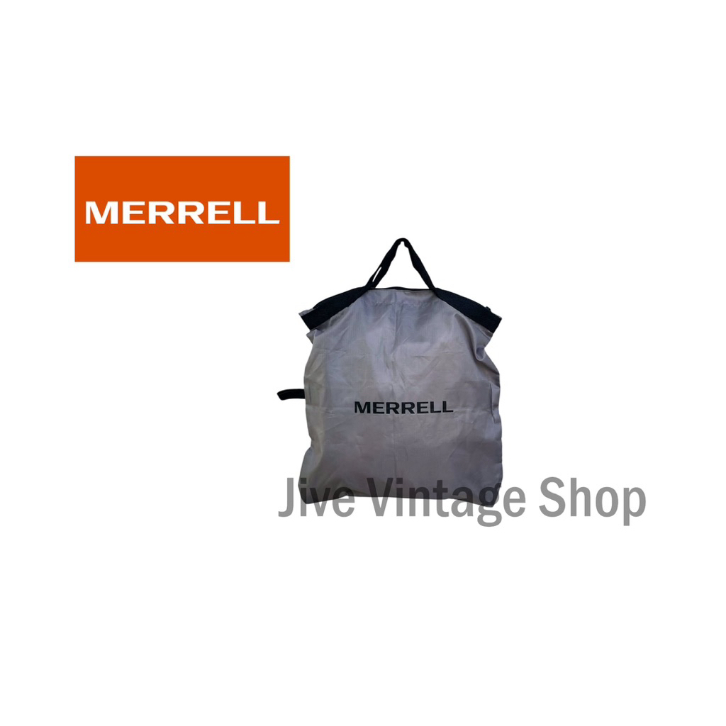 MERRELL กระเป๋าซิป ใส่รองเท้า จัดระเบียบ หรือจิปาถะ ผ้าไนลอนสีเทา พับเก็บได้ น้ำหนักเบา พกพาง่าย มือ