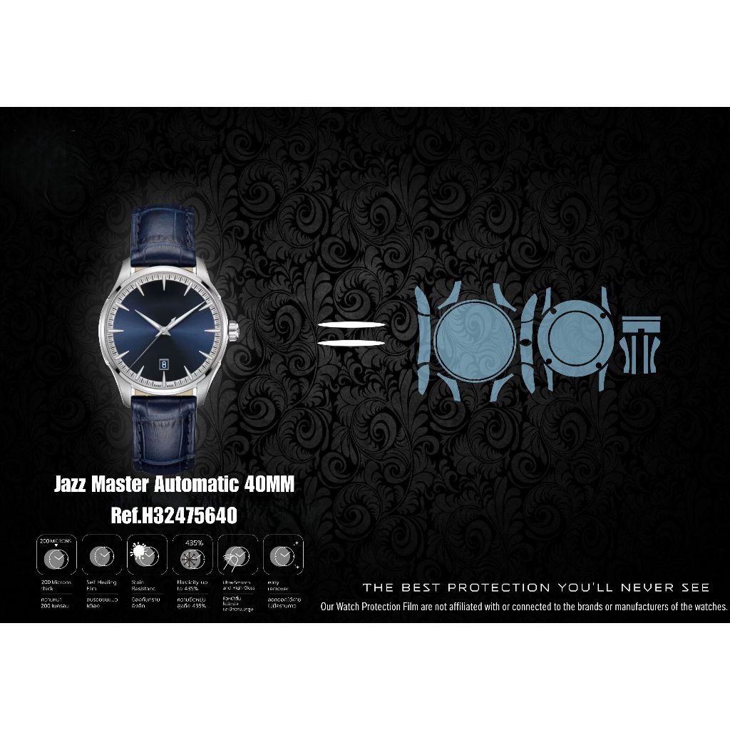 ฟิล์มป้องกันรอยนาฬิกา Watch Protection Film for Hamilton Jazz Master Automatic 40MM Ref.H32475640