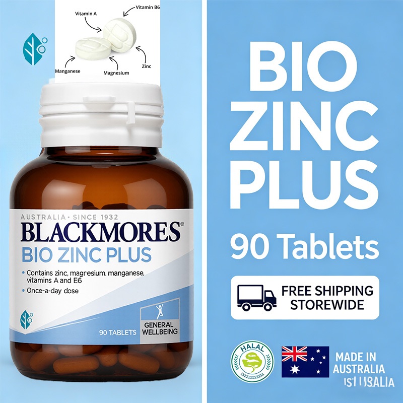 [ชุดโปรโมชั่น] Blackmores Bio Zinc Plus 90 tabs แบลคมอร์ส ซิงค์ 90 เม็ด ไบโอ ซี 30 เม็ด อาหารเสริม