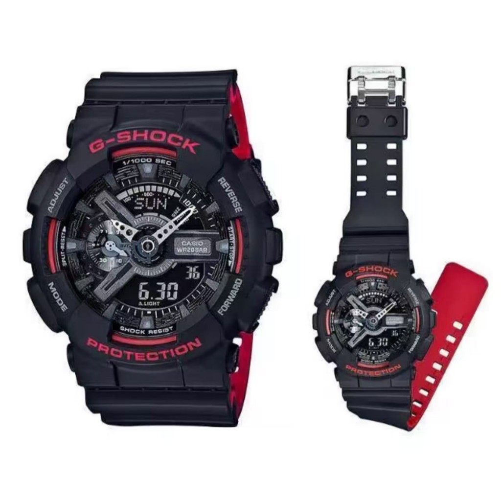 นาฬิกาผู้ชาย สายเรซิ่น Limited Black & Red รับประกัน นาฬิกาสปอร์ตแฟชั่น LED ดิจิตอลกันน้ำสำหรับชายและหญิง รุ่น GA-110HR