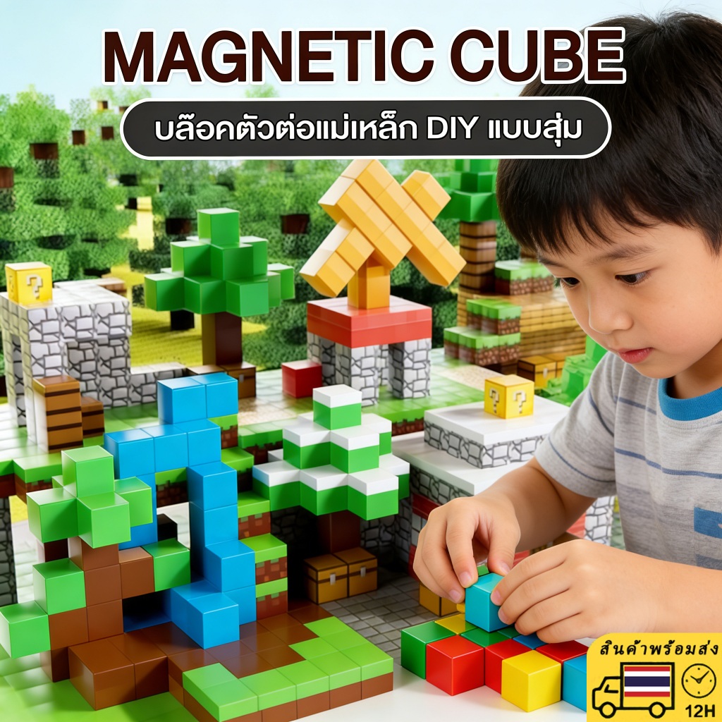 🧲บล๊อคแม่เหล็กดูด 100ชิ้น ของเล่นสร้างสรรค์สำหรับเด็ก ตัวต่อชิ้นส่วนครบ จินตนาการไม่จำกัด มีแพคเกจสวย จัดส่งด่วน เหมาะเป