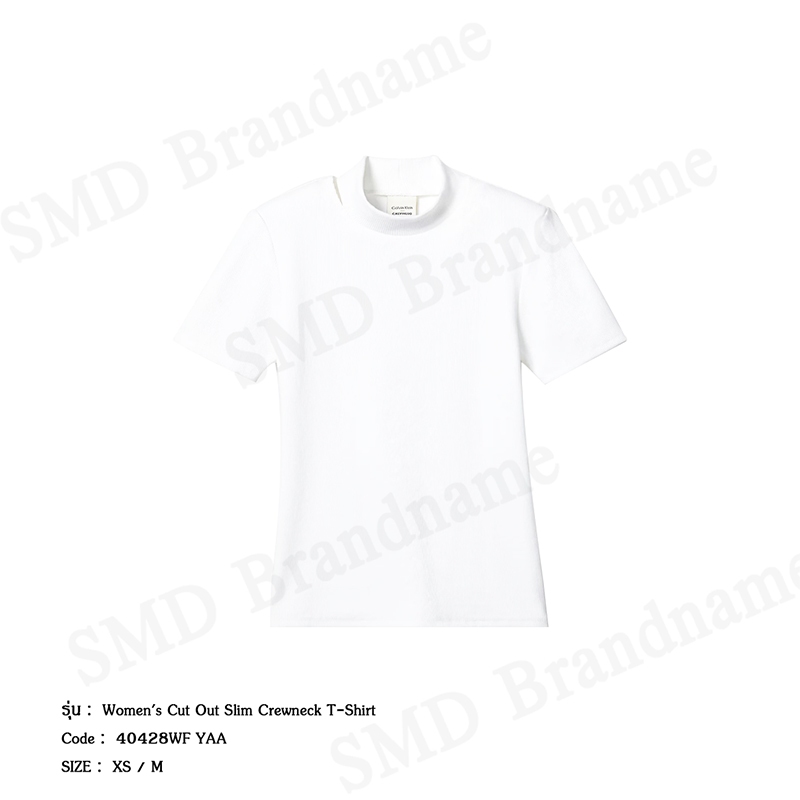 Calvin Klein เสื้อยืดคอกลมผู้หญิง รุ่น Women's Cut Out Slim Crewneck T-Shirt Code: 40428WF YAA