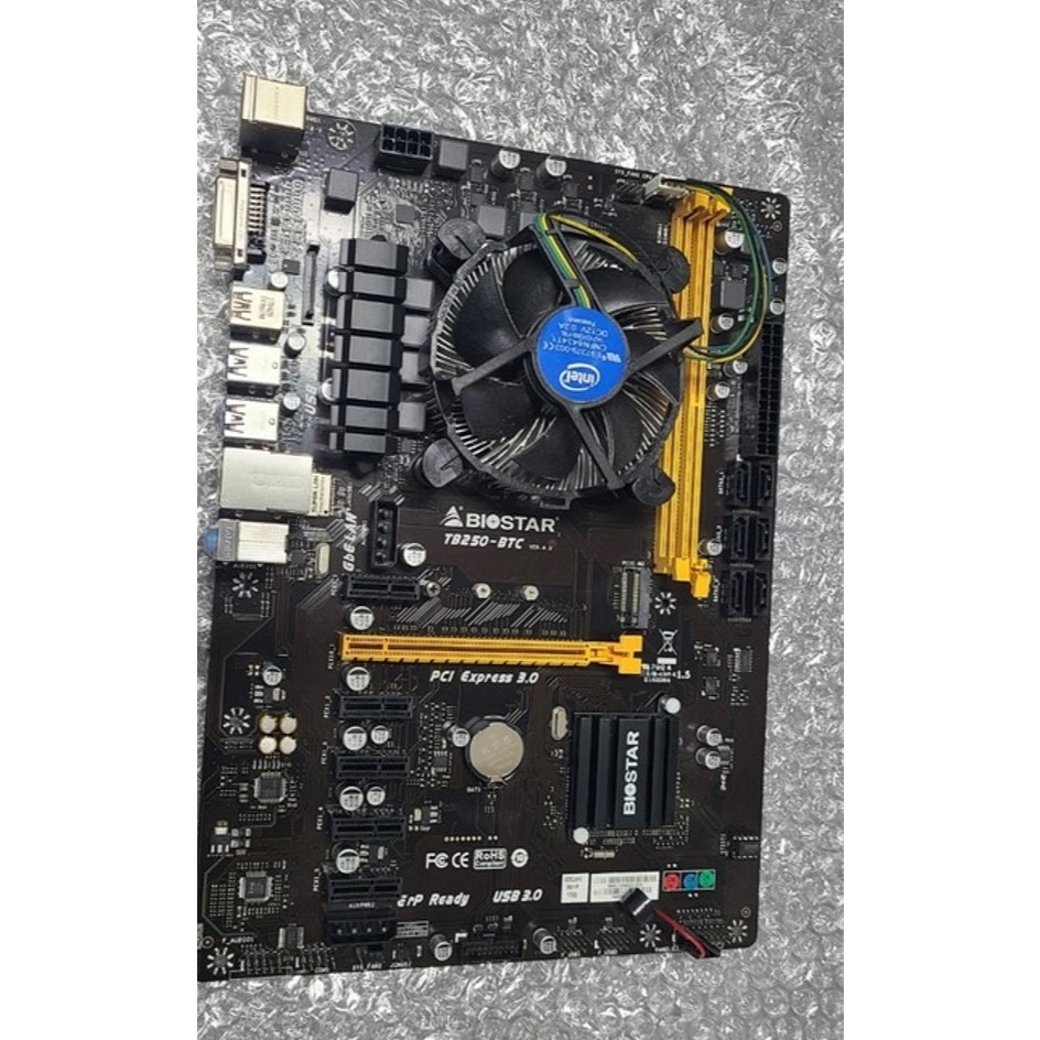 เมมบอร์ด BIOSTAR TB250-BTC LGA1151 รองรับ M.2   ใช้งานปกติดี ไม่มีฝาหลัง