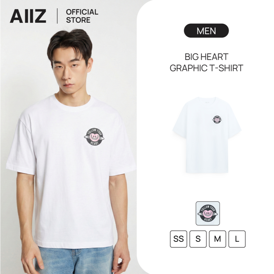 AIIZ เสื้อยืดแขนสั้นลายกราฟิก AIIZ Big Heart Graphic T-Shirt
