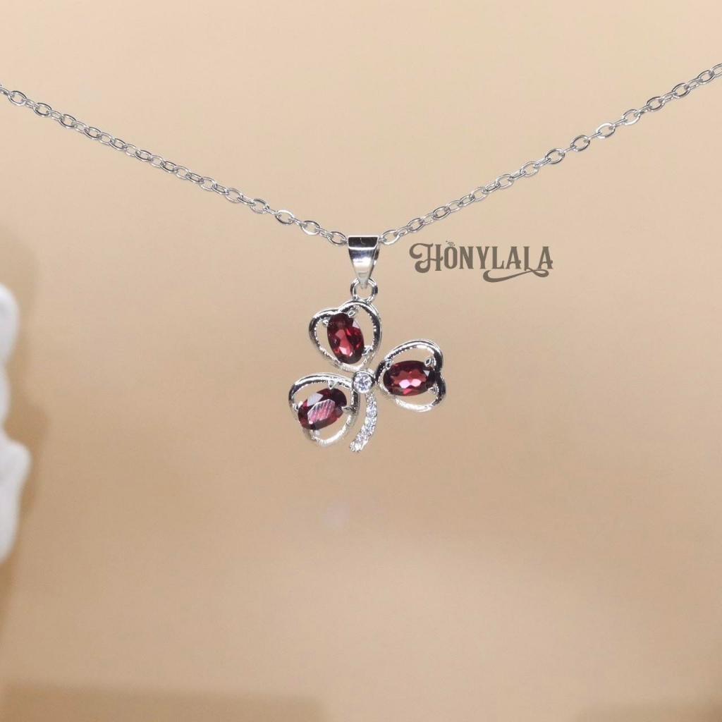 GRN22 | สร้อยคอโกเมน พลอยธรรมชาติแท้ ปรับขนาดได้ | ซื้อ 1 แถม 2 แถมกล่องหนัง แถมเครื่องประดับ 1 ชิ้น