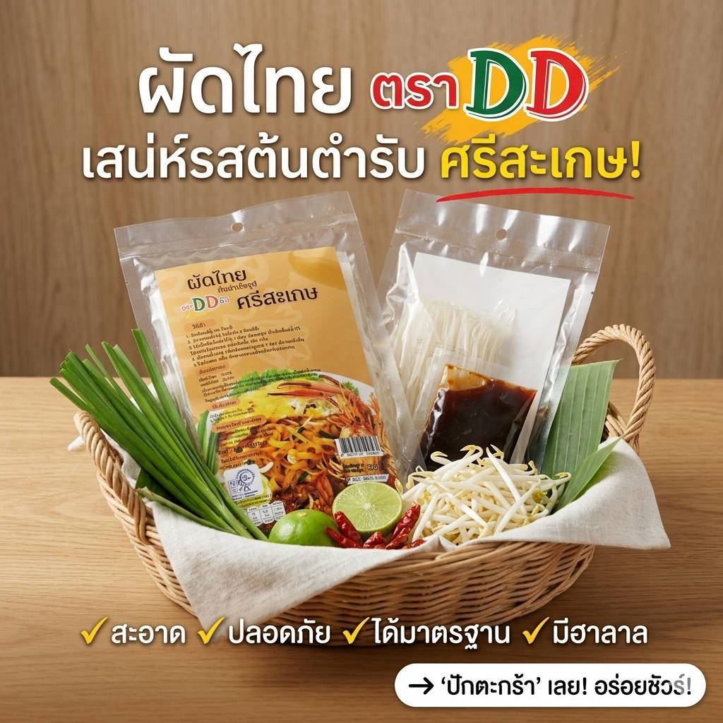 ผัดไทย กึ่งสำเร็จรูปศรีสะเกษ By DD มีฮาลาล