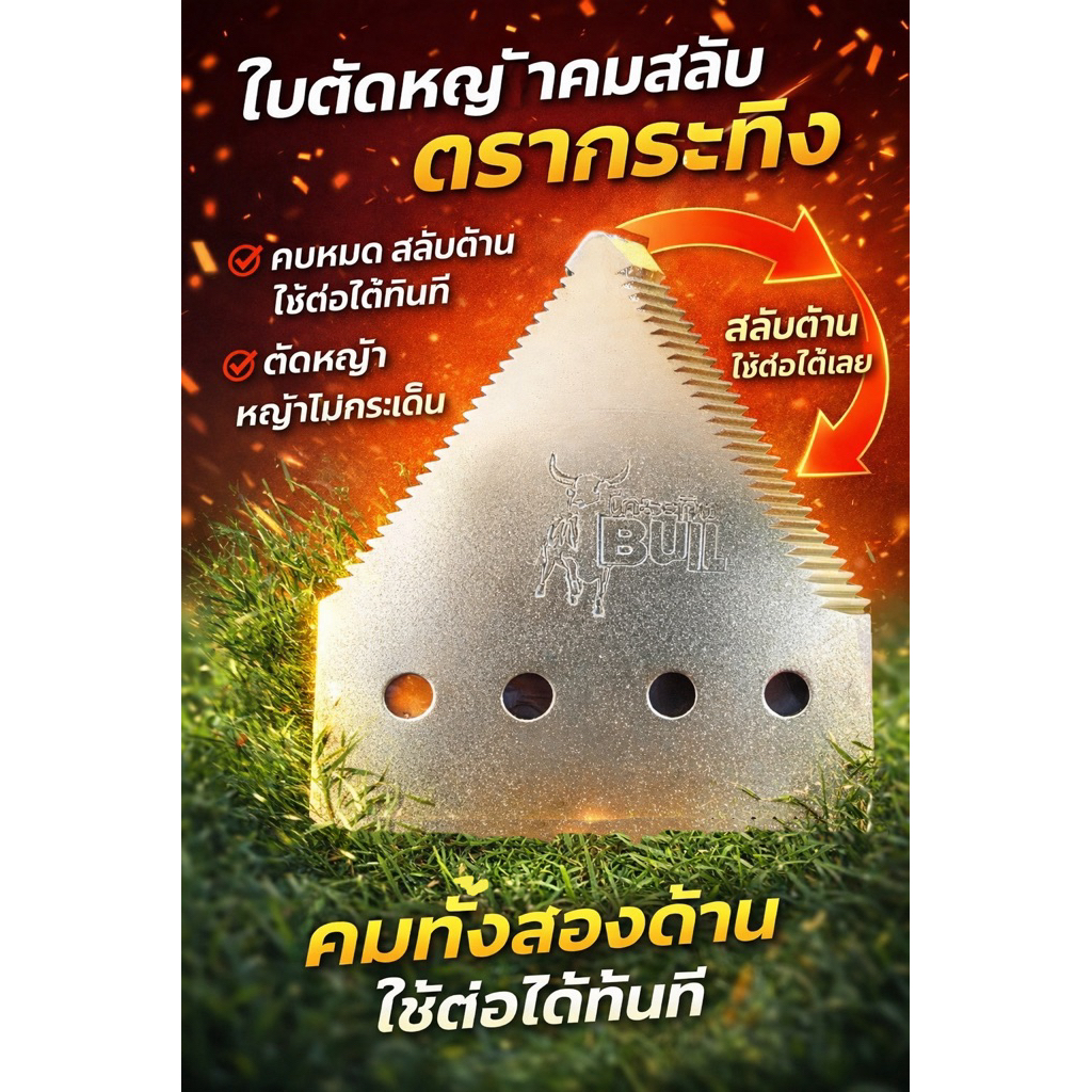 ใบตัดหญ้าคมสลับตรากระทิง