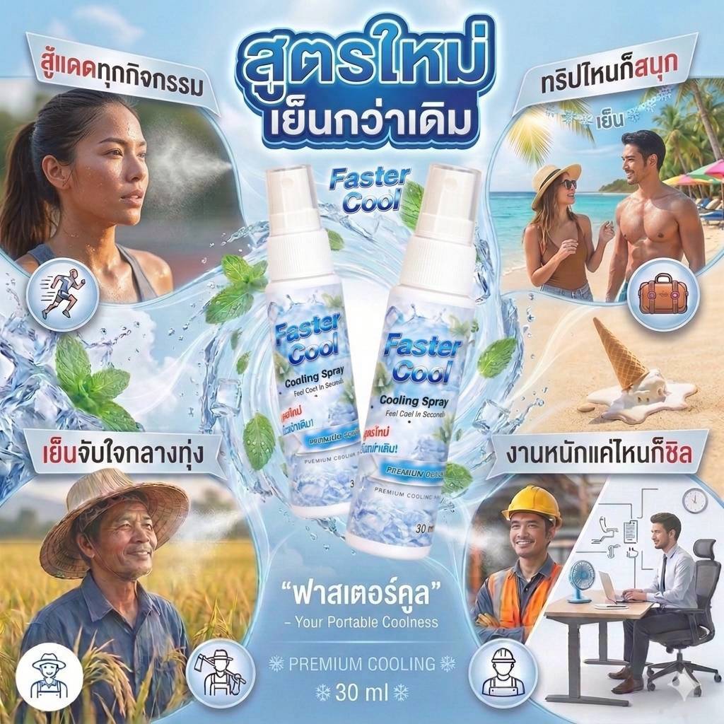 สเปรย์เย็น คลายร้อน Faster Cool รูปที่ 5