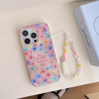 POPPA🔥 เคสไอโฟน17สำหรับ iPhone 15 13 11 air 17 16 14 12 Pro Max 15Plus 16Plus 14Plusประกายดาวดอกไม้กำไลข้อมือใหม่ ปก อ่