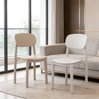 MYHOT  เก้าอี้กินข้าว เก้าอี้พลาสติกมีพนักพิง สไตล์เรียบง่าย…