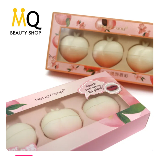HENG FANG Peach Soft Lip Gloss Set เซตลิปลูกพีช ลิปทิ้นต์และจิ้มจุ่ม สีสวย ติดทน