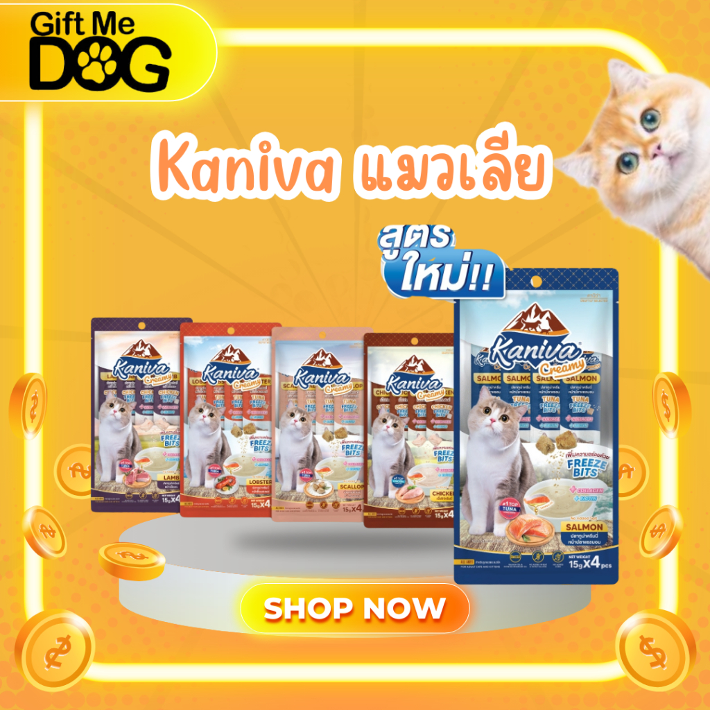 Kaniva Creamy คานิว่าครีมมี่ ขนมแมวเลียขนาดแพ็ค4ชิ้นและ20ชิ้น