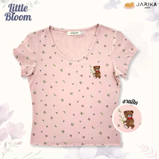 Jarika.shop - เสื้อคอยู ลายดอกไม้ รุ่น Little Bloom ( ลิทเทิล บลูม )