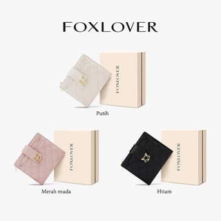 FOXLOVER กระเป๋าสตางค์ผู้หญิงแบบสั้น กระเป๋าเงินศูนย์กระเป๋าสตางค์ปักลายมินิมอล ดีไซน์เรียบหรู คุณภาพพรีเมียม