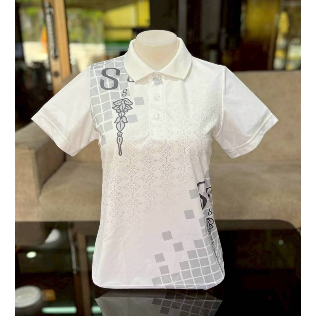 NEW !! เสื้อโปโลพิมพ์ลาย “โทนสีขาว” ผ้าไมโครเกรดพรีเมี่ยม ผ้านิ่มใส่สบายไม่ต้องรีด ร้านผ้าไทยบ้านรอดวงษ์