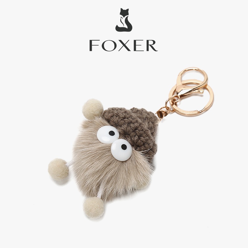 FOXER จี้กระเป๋าผู้หญิง ตุ๊กตาขนฟูน่ารัก อุปกรณ์ตกแต่งกระเป๋า