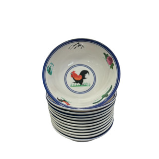 ถ้วย6นิ้วปากบานเมลามีน แบบหนา น่ารักสวยงาม 12ใบ ลายไก่ขอบน้ำ…