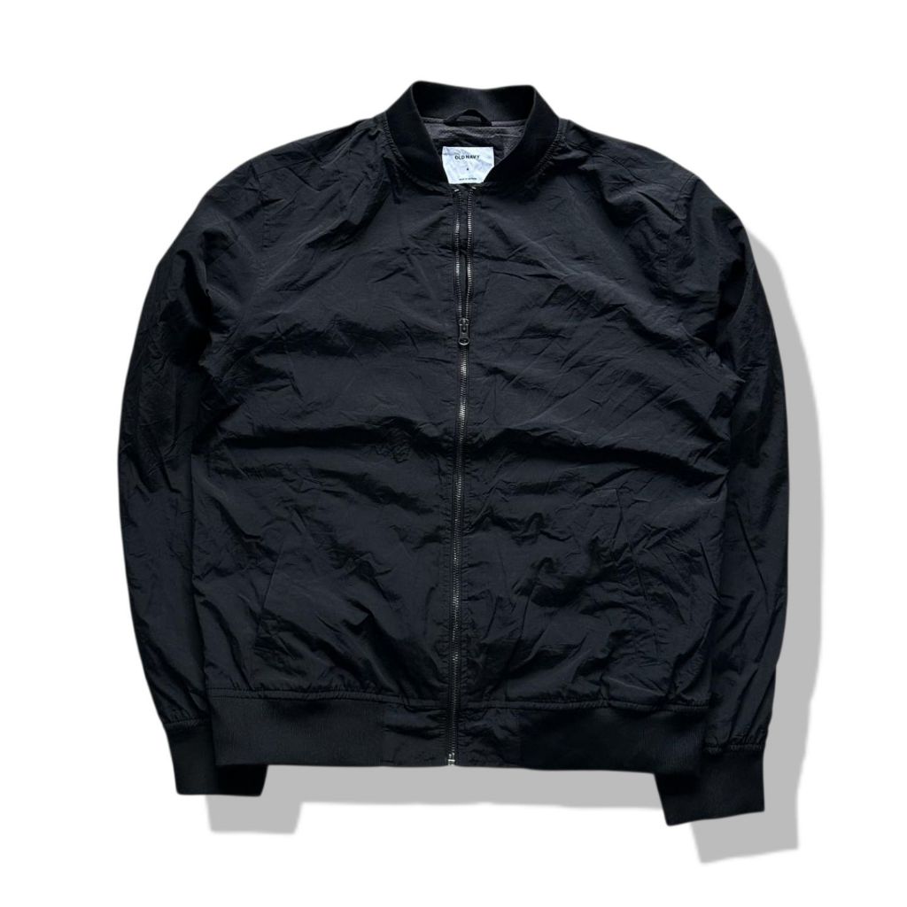 Old Navy Black Bomber Jacket(M) มือสอง รอบอก 44”