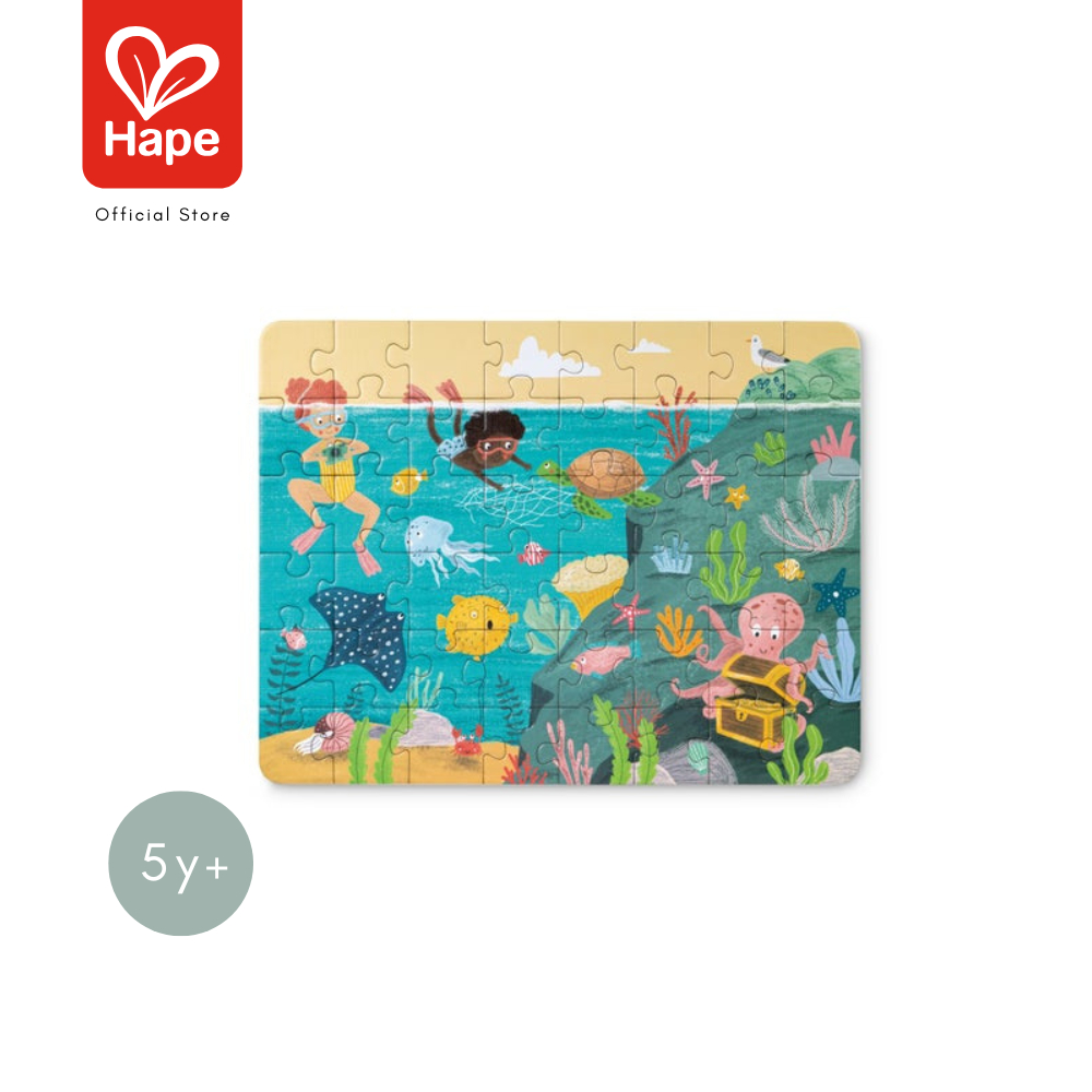 Hape - Ocean Friends Puzzle Puzzle Bercerita 3 Set 48 Keping Teman-Teman Laut 5Y+ gambar 5