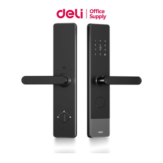 Deli สมาร์ทล็อคดิจิตอล กลอนประตูอัจฉริยะ ล็อคลายนิ้วมือ ล็อค 5 แบบ ระบบเสียงเตือนภัย Smart Door Lock