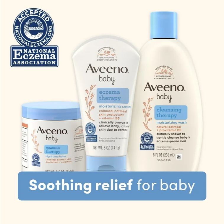 Aveeno Baby Eczema cream แท้💯% อาวีโน บรรเทาผิวระคายเคือง เพิ่มความชุ่มชื่น สร้างภูมิคุ้มกันให้ผิว ป้องกันการกำเริบของผื