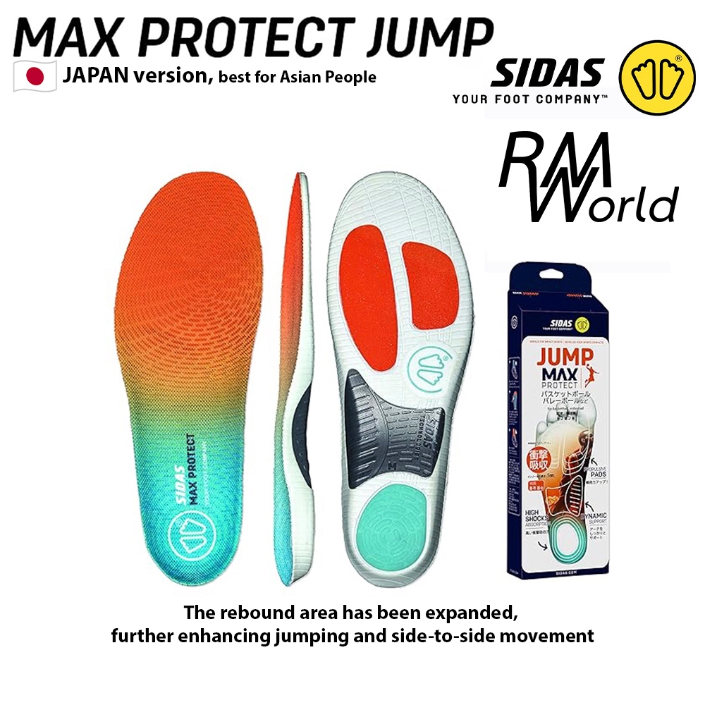 SIDAS MAX PROTECT JUMP (ACTIV') แผ่นพื้นรองเท้า แก้รองช้ำ สำหรับผู้ออกกำลังกาย SIDAS Japan Official