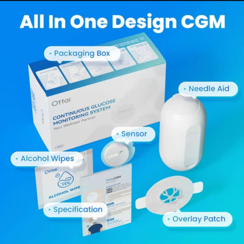 [พร้อมส่งไทย] CGM Ottai เครื่องวัดระดับน้ำตาลในเลือดแบบต่อเนื่อง 24 ชม (ของแท้ 100%) ต่อ 1 เครื่อง