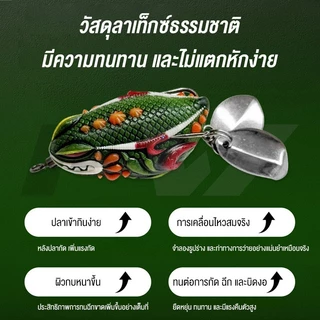 กบยาง กบยางตกปลาช่อน 3.9cm 9g ใบหลิวคู่ ตกปลาช่อน เหยื่อปลอมตก จับติดง่าย กันสวะ