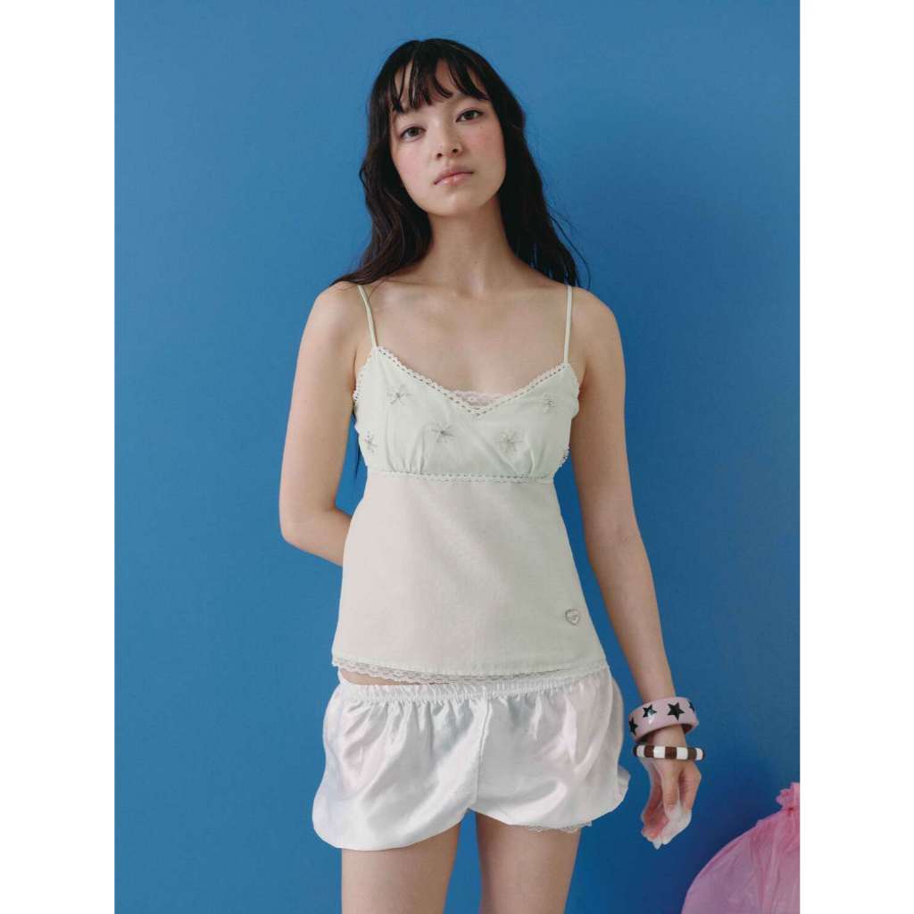 STYLIST x Brinkkty-Tank-Dewy/Tia-016/017 - เสื้อสายเดี่ยวเลเยอร์ตกแต่งลูกไม้ / ปักลูกปัด รูปที่ 2