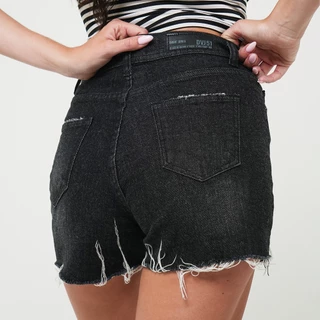 DAVIE JONES WOMEN [BE FEARLESS] กางเกงยีนส์ขาสั้นผู้หญิง Slim Fit Denim Shorts สีฟ้า กรม ดำ SS0003