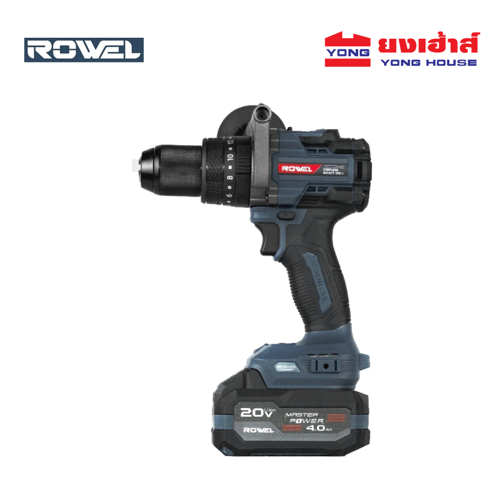 ROWEL สว่านกระเเทกไร้สาย 3 ระบบ รุ่น DBD160 ครบชุด สว่านกระเเทก สว่านไร้สาย