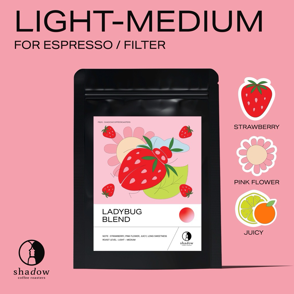 Ladybug Blend 200g./1000g. By Shadow coffee roasters เมล็ดกาแฟคั่วอ่อน