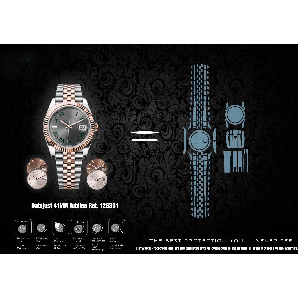 126331 Datejust 41mm ฟิล์มป้องกันรอยนาฬิกา Watch Protection Film for Rolex Datejust 41MM Jubllee Ref