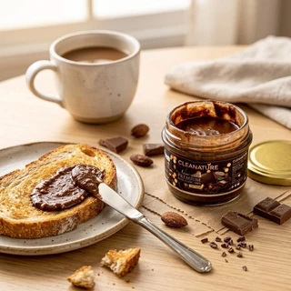 เนยถั่วอัลมอนด์ คลีน ดาร์กช็อกโกแลต DarkChocolate Almond Butter100กรัม |ไม่เติมน้ำตาล |ผลิตวันต่อวัน