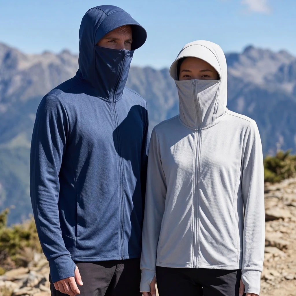 M-4XLเสื้อกัน เสื้อแขนยาวกันแดดกัน UV UPF50+เสื้อฮู้ดกันแดด Sport กลางแจ้ง Sport ทั้งผู้ชายและผู้หญิงสามารถสวมใส่ได้