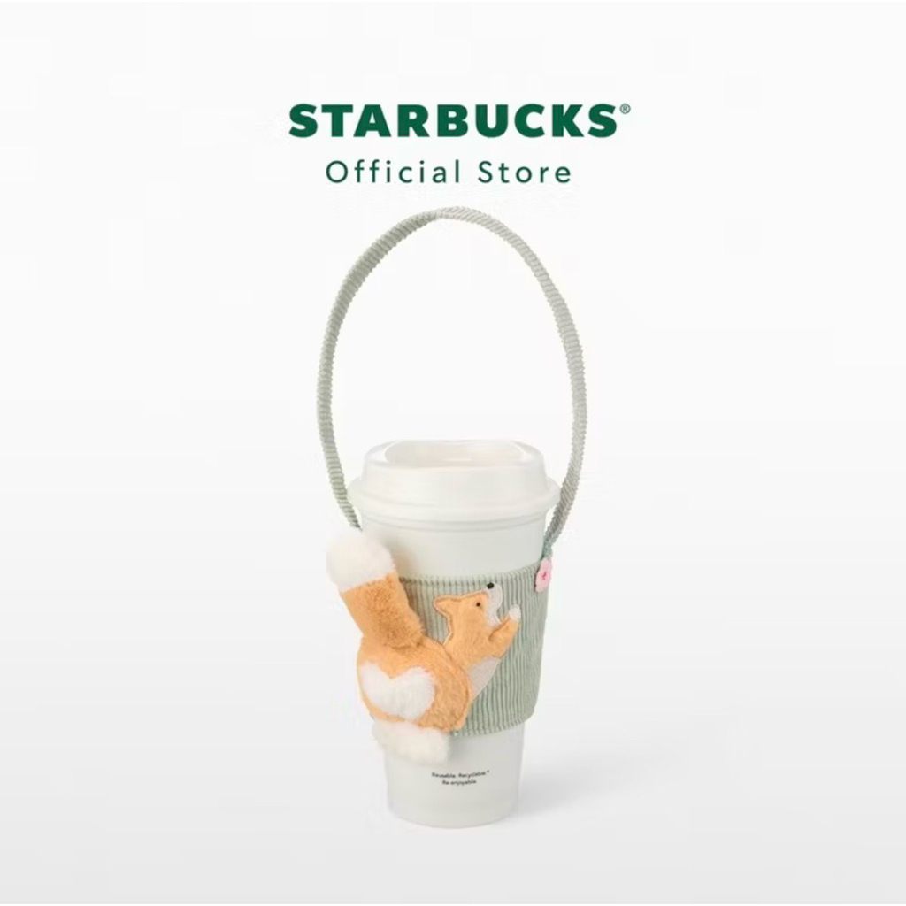 Starbucks Cup Carrier  - ที่หิ้วแก้วสตาร์บัคส์ Sakura 🌸 Corgi 🐶