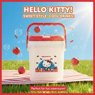 กระติกน้ำ ลายการ์ตูน SANRIO ขนาด 2 ลิตร มีหูหิ้ว พกพาสะดวก