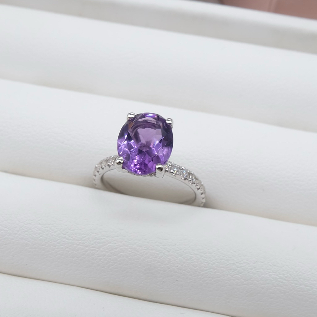 Lavender Aura Amethyst Ring (TG-R0056)