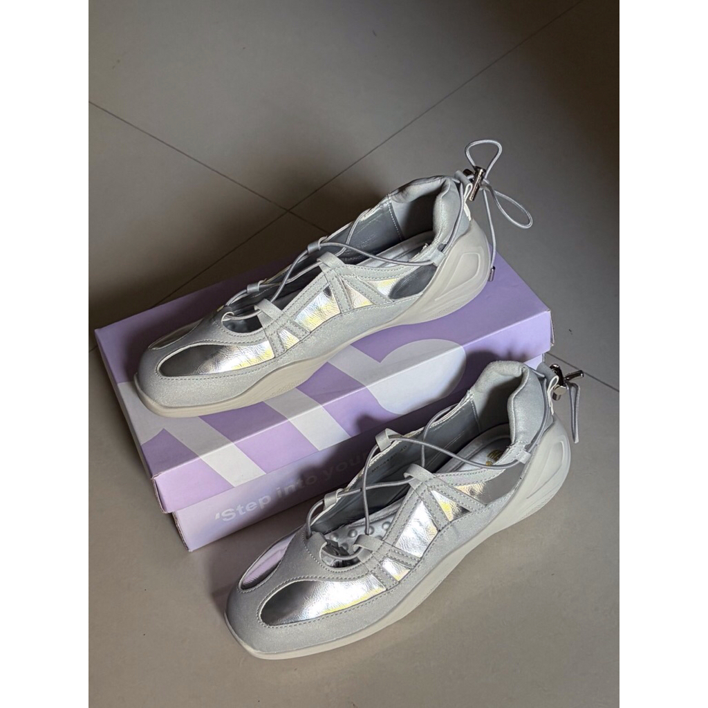 ส่งต่อ 🩵 มือหนึ่ง Mellow .co รองเท้าผ้าใบ Mary Jane เบอร์ 40