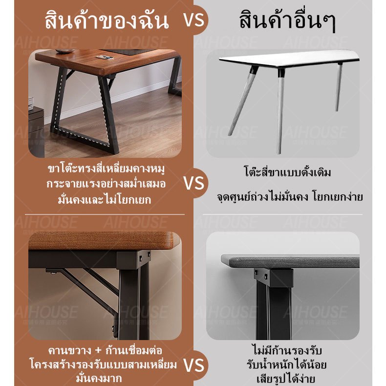 AiHouse โต๊ะคอม โต๊ะเกมมิ่ง 4ขนาด ขาโลหะแข็งแกร่งรุ่นพิเศษ ใช้ได้ทั้งในห้องนอนและสถานที่ทำงาน การใช้งานหลากหลาย รูปที่ 8