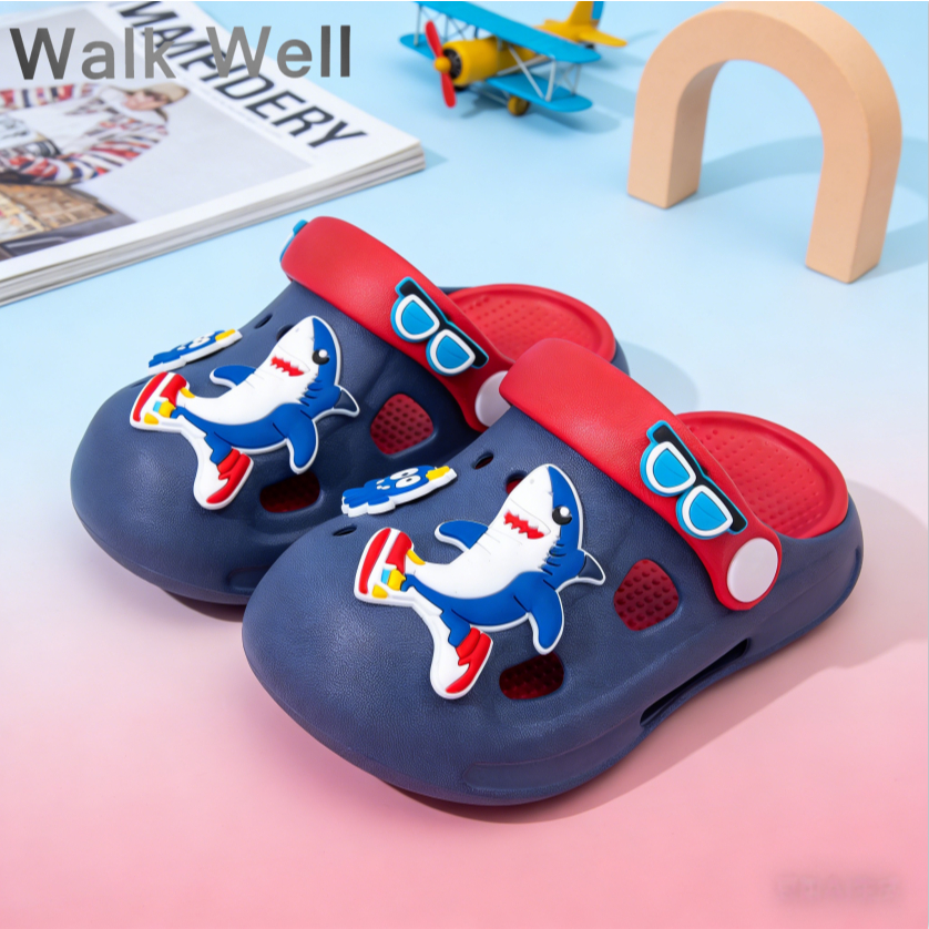 WalkWell รองเท้าเด็ก EVA กันลื่น กันน้ำ แห้งไว ระบายอากาศ ใส่สบาย รองเท้าเด็กเล่นน้ำ หน้าร้อน สงกรานต์ 24-35