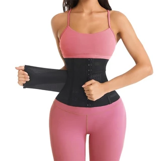 เทรนเนอร ์ เอว Body Shaper เข ็ มขัดรัดตัว 7 กระดูกเหล ็ กการบีบอัดคู ่ Slimming Girdle
