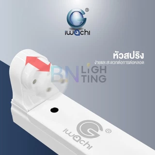 IWACHI รางหลอดไฟนีออน LED T8 รางนีออนขาสปริง ชุดรางหลอดไฟเปล่า แบบยาว แบบสั้น ไฟเข้า2ทาง ขาหลอดไฟled