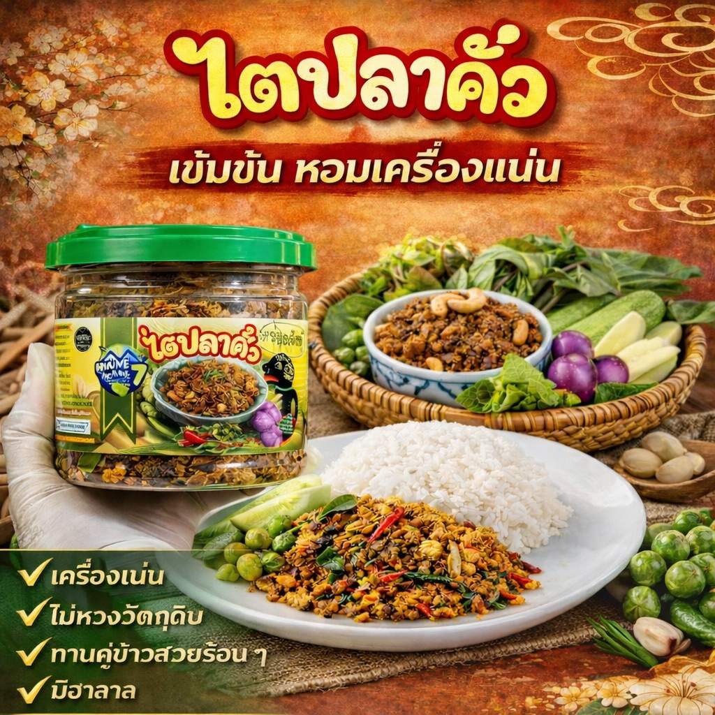 ไตปลาคั่ว โฮมเซเว่น เนื้อปลาซาบะแน่นๆ สูตรเมืองใต้ มี อย. และ Halal บรรจุ 190g. รสเผ็ด🌶️พอดี ✅เก็บได้นานกว่า 30วัน