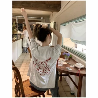 A031เสื้อยือคอตตอนสไตล์เกาหลีลายตัวหนังสือคูลๆเท่ๆ【ส่งจากไทย】📞