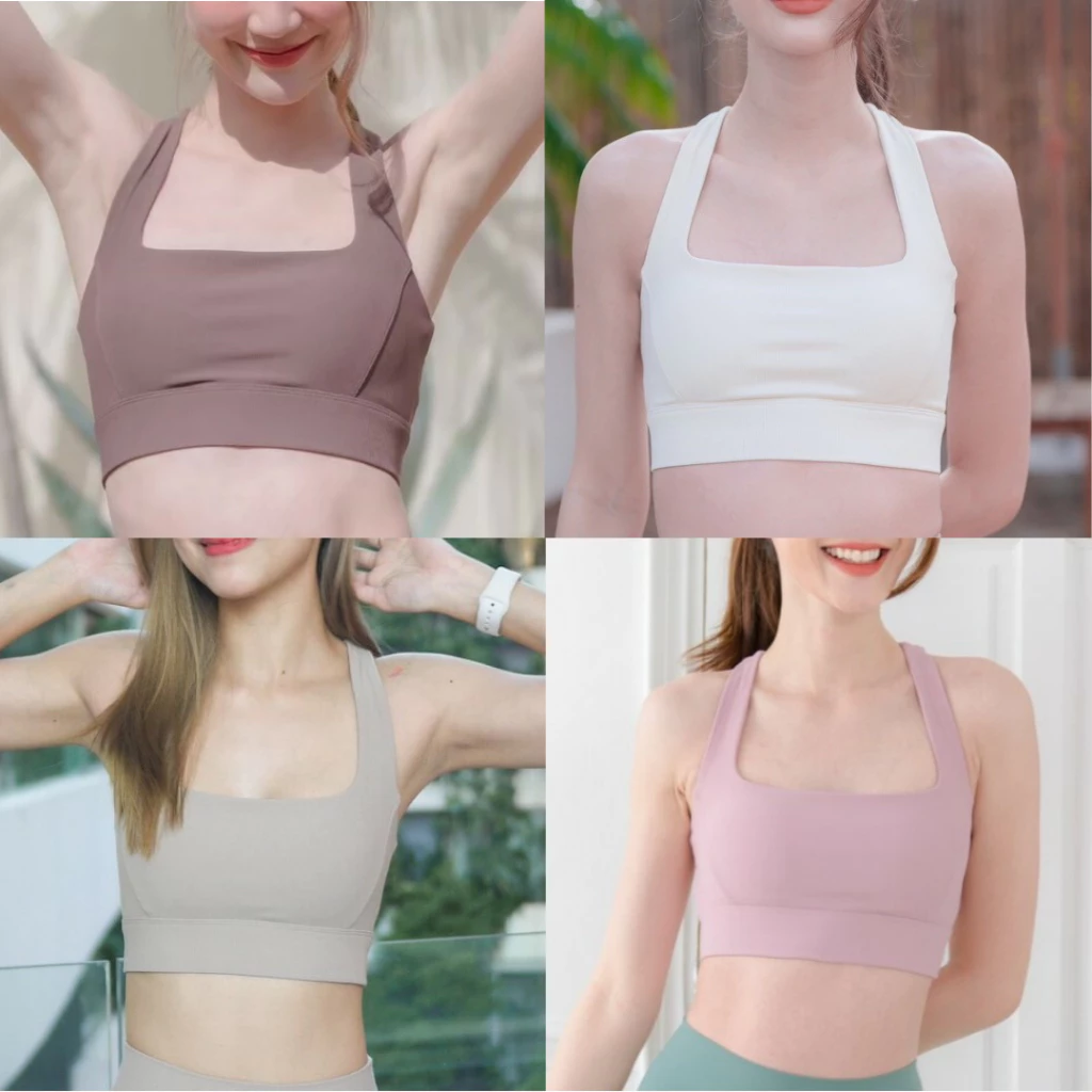 Lunar Gymwear - Cici Bra - สปอร์ตบรา ผ้าร่อง ซัพพอร์ตหน้าอกได้ดี ดีไซน์สายไขว้หลังคิ้วท์มาก