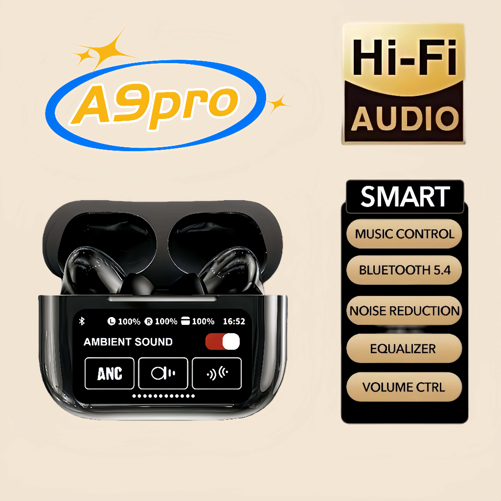 A9 Pro หูฟังอัจฉริยะ หูฟัง LED อัจฉริยะ iPX5 พร้อมระบบตัดเสียงรบกวน ANC/ENC