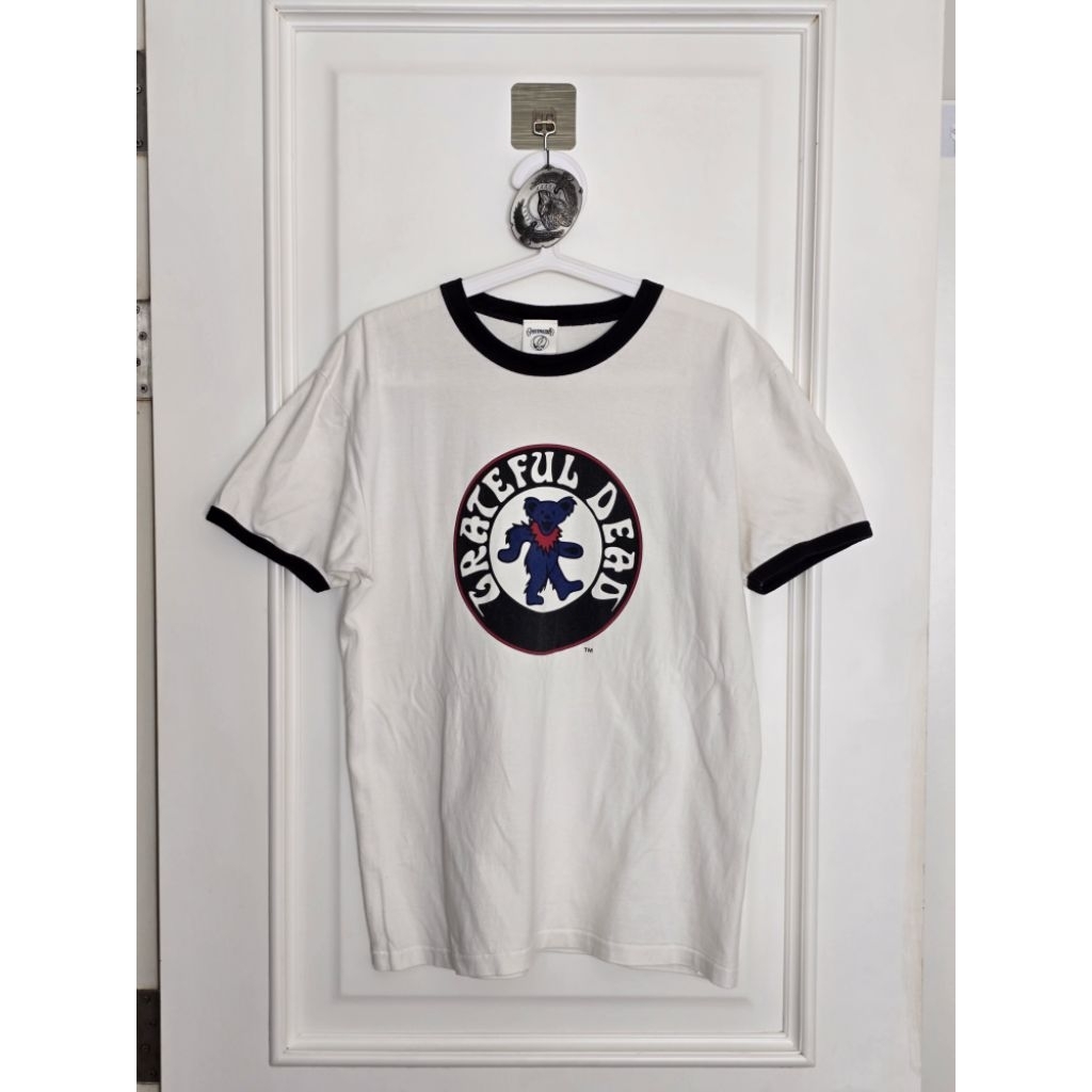 Grateful Dead "Dancing Bear" กุ๊นขอบคอและแขนเสื้อสีดำ (สไตล์ Ringer Tee) ** ซื้อมาจาก 2nd Street